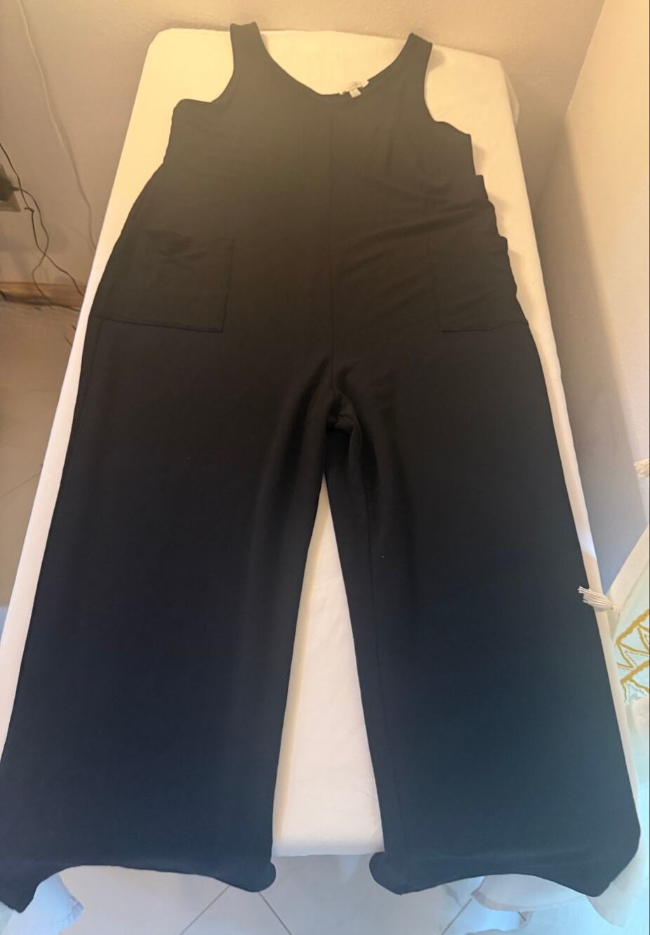 Threads 4 Thought Black Wide Leg Sleeveless Jumpsuit Size Large